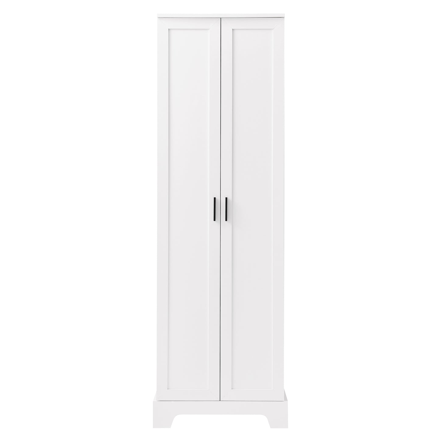 Storage Cabinet with Two Doors for Bathroom, Office, Adjustable Shelf, MDF Board, White