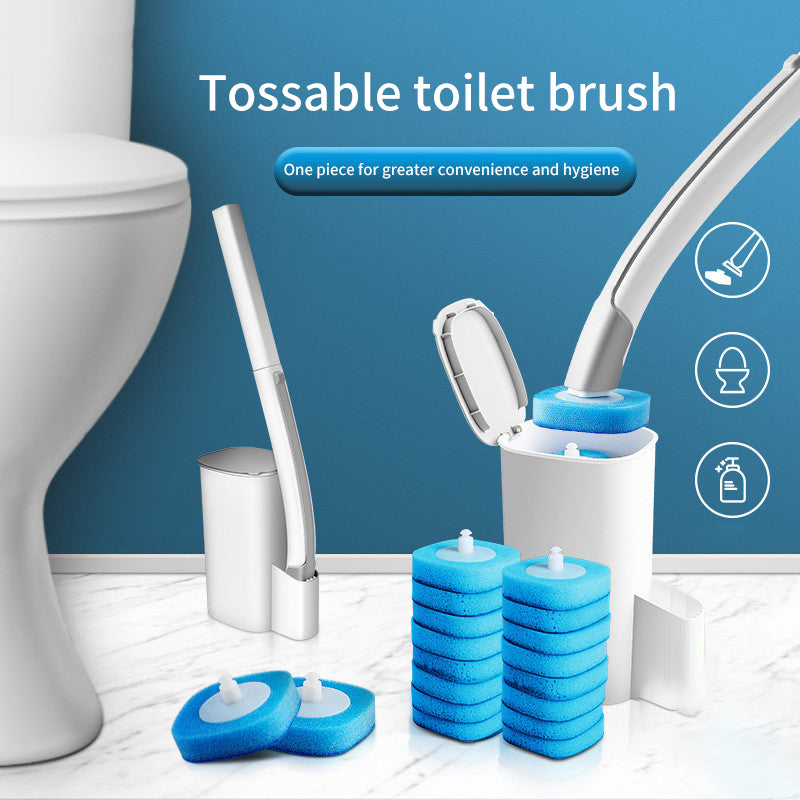 Disposable Toilet Brush Replacement Head Set Bathroom Long Handle Household Cleaning Set Can Be Thrown Toilet Brush