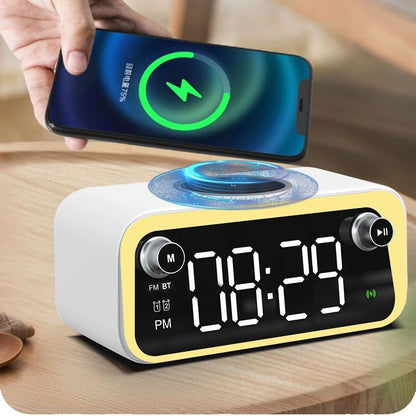 New alarm clock wireless charging Bluetooth clock thermometer wireless charging