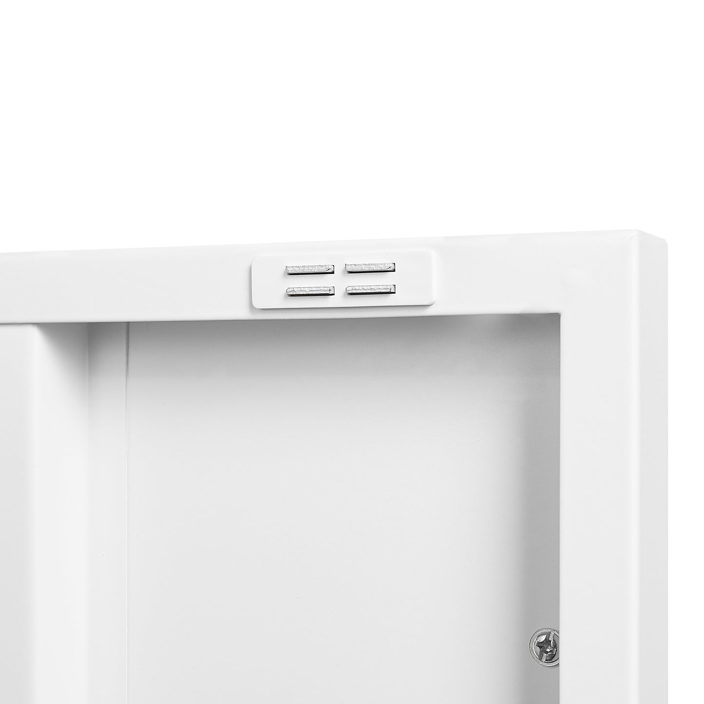 Steel storage cabinet, double door miscellaneous storage cabinet, 2 movable partitions white