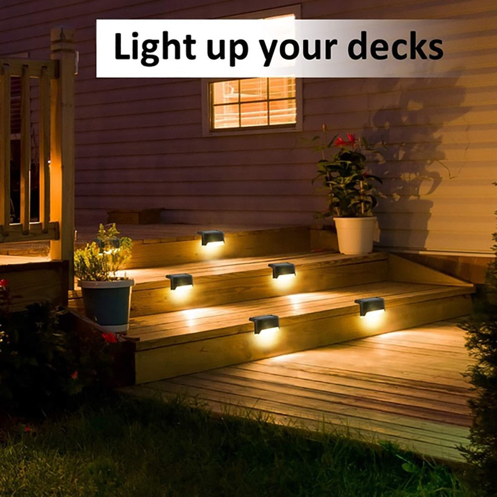 Solar Lights Solar Step Lights Outdoor Waterproof Led Solar Power Garden Light Lamp decoration for Patio Stair Garden Yard Fence