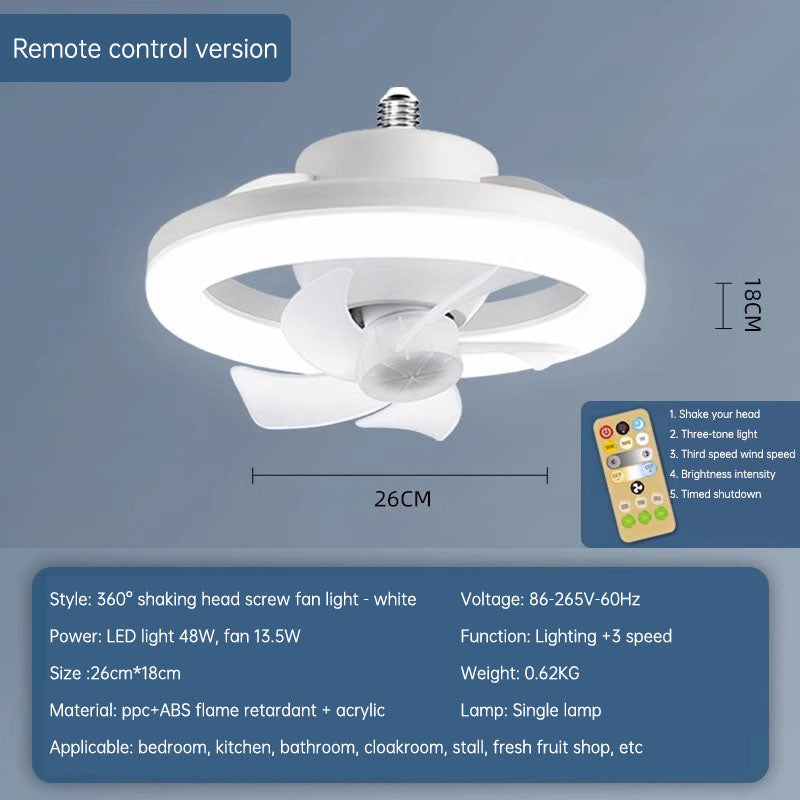 Control 360 Rotation Cooling Electric fan Lamp Chandelier For Room Home Decor