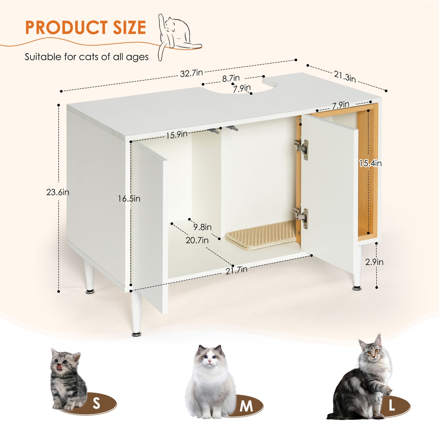 Hidden garbage pet bathroom, with partition, wooden cabinet furniture.