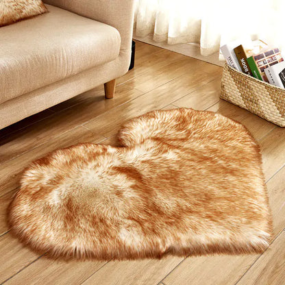 Heart Shape Fluffy Rug