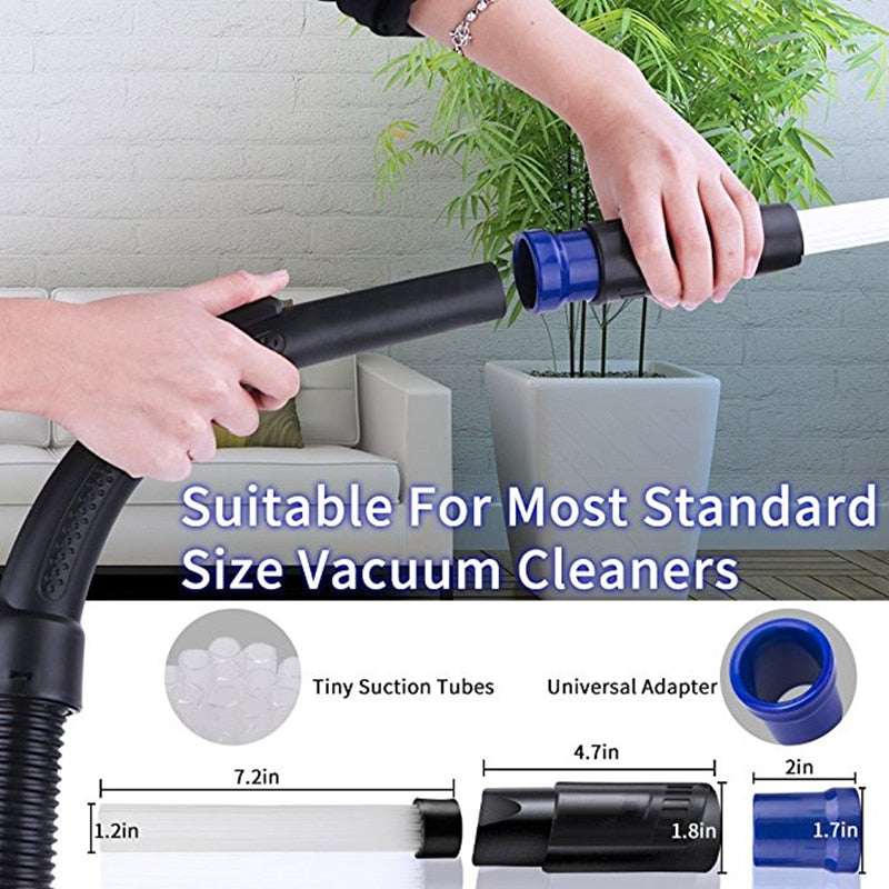 Universal Vacuum Attachment Dust Daddy Small Suction Brush Tubes Cleaner Remover Tool Cleaning Brush for Air Vents Keyboards