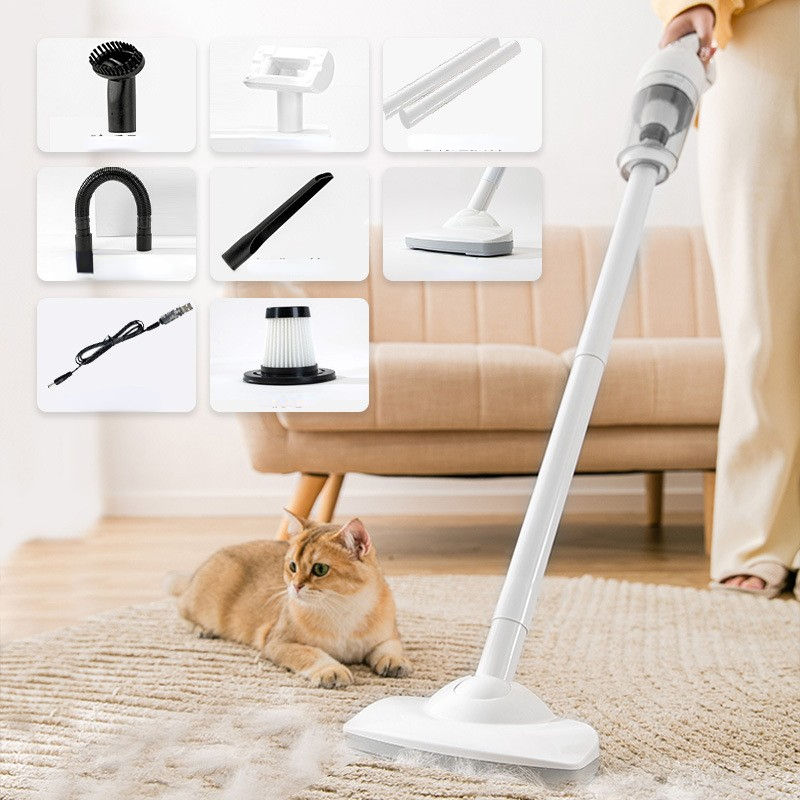 Cordless Household USB Charge Vacuum Cleaner for Office Car Pet Hair 12000Pa Suction Handheld Vacuum Cleaner