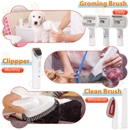 Multifunctional pet hair trimmer dog vacuum cleaner set all-in-one pet beauty device vacuum cleaner hair clipper