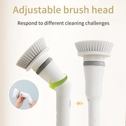 Telescopic rod long-handle electric cleaning brush multi-function rechargeable household hand-held brush household cleaning magic tool