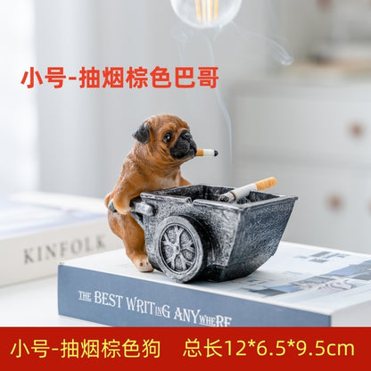 Puppy ashtray creative personality trend anti-fly ash home living room office anti-smoke resin ornaments