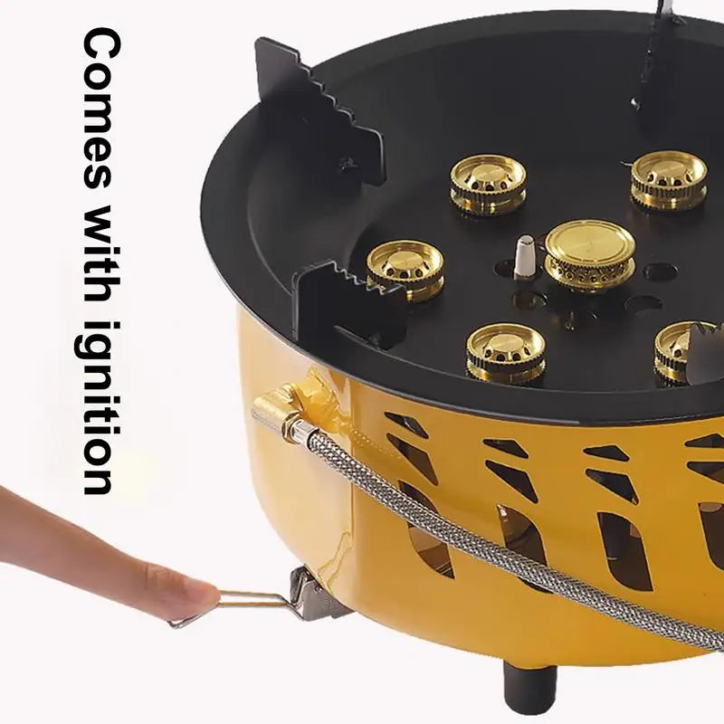 Camping Gas Burner 7-Core Strong Fire Power Portable Cassette Stove Carrying Bag Outdoor Camping Hiking fishing Supplies