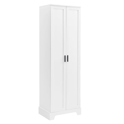 Storage Cabinet with Two Doors for Bathroom, Office, Adjustable Shelf, MDF Board, White