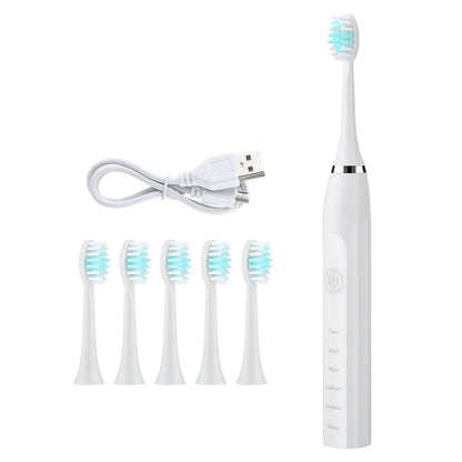 Smart Sonic Electric Toothbrush 5 Modes 4 Gears Tooth Cleaning Home USB Charging Adult Toothbrush Set