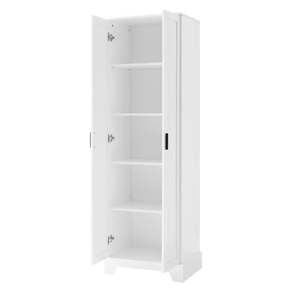 Storage Cabinet with Two Doors for Bathroom, Office, Adjustable Shelf, MDF Board, White