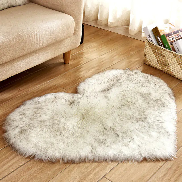 Heart Shape Fluffy Rug