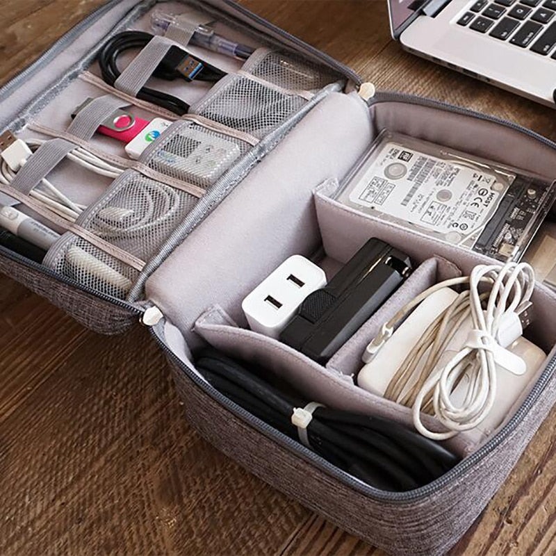 Travel Storage Bag Kit Data Cable U Disk Power Bank Electronic Accessories Digital Gadget Devices Divider Organizer Containers