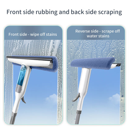 Multifunctional Spray Mop Window Cleaner Glass Wiper with Silicone Scraper Shower Wiper Floor Cleaning Mop Window Washer