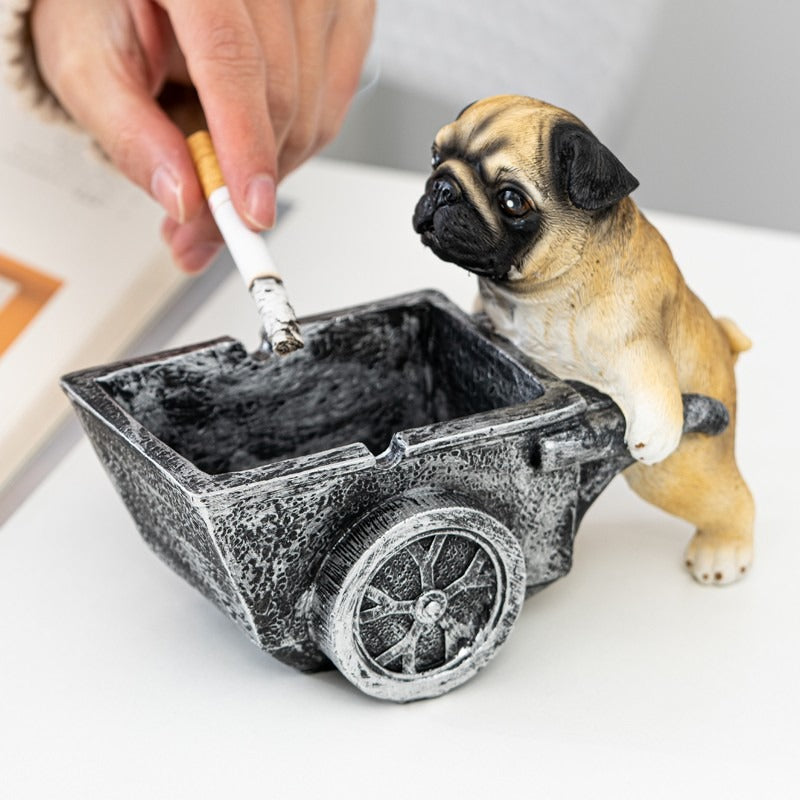 Puppy ashtray creative personality trend anti-fly ash home living room office anti-smoke resin ornaments