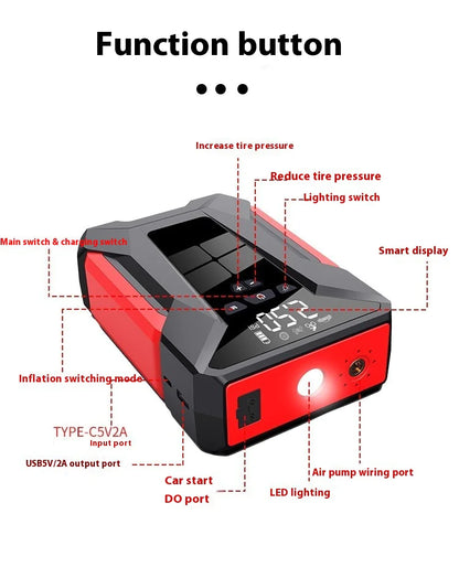 All-in-One 12V Emergency Car Power Bank & Inflatable Starter