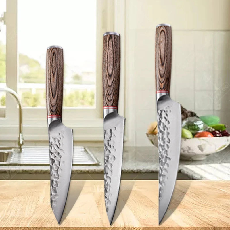 Professional Kitchen Knives Meat Cleaver Butcher Knife Forged Hammer Boning Knife Paring Stainless Steel Slicing Cooking Knives