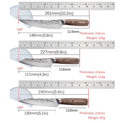 Professional Kitchen Knives Meat Cleaver Butcher Knife Forged Hammer Boning Knife Paring Stainless Steel Slicing Cooking Knives