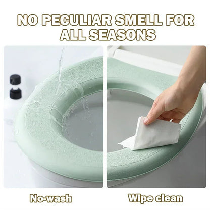 Washable Toilet Seat Cover Waterproof Sticker Foam Toilet Lid Cover Portable Silicone Toilet Cup Covers Bathroom Accessories